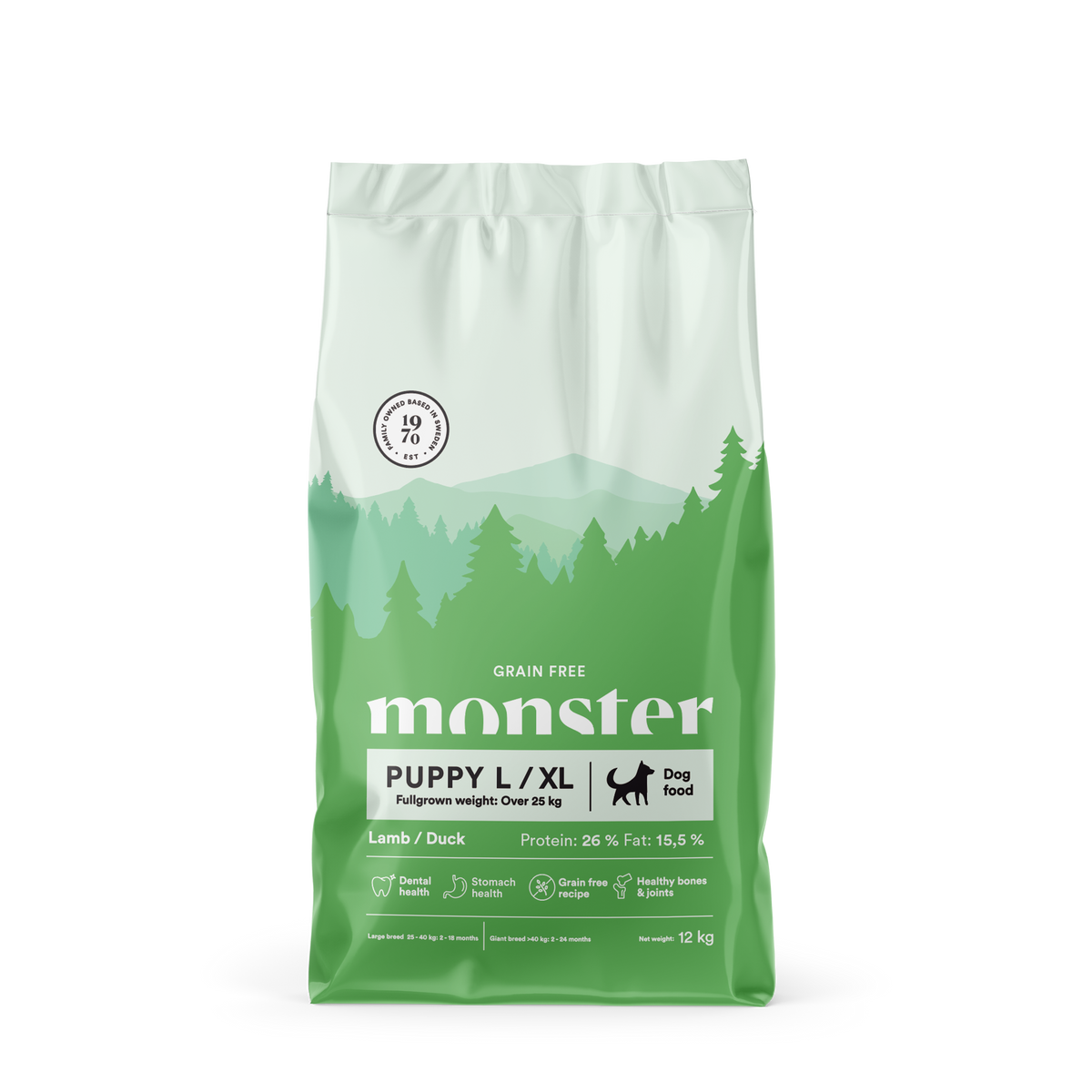 Monster Dog GF Puppy L/XL Lamb/Duck 12 kg