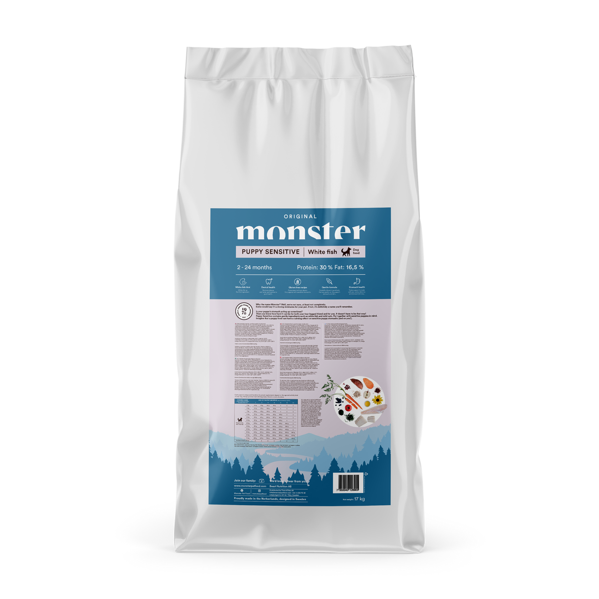 Monster Dog Orig. Puppy Sens. White Fish 17 kg