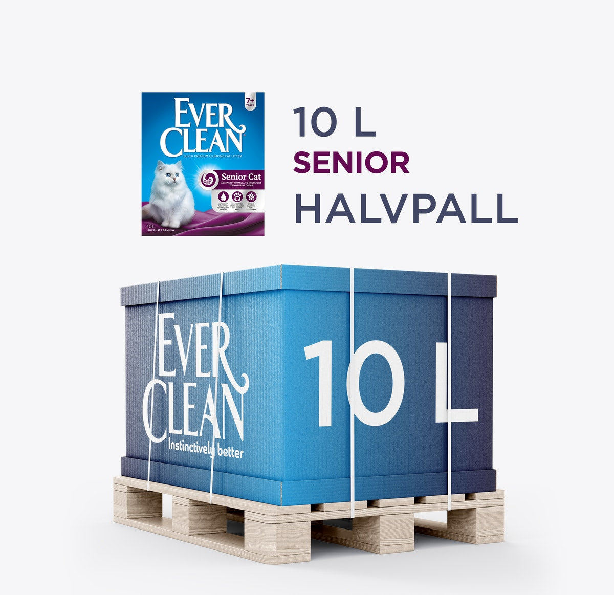 Ever Clean Senior Halvpall 52 x 10 L