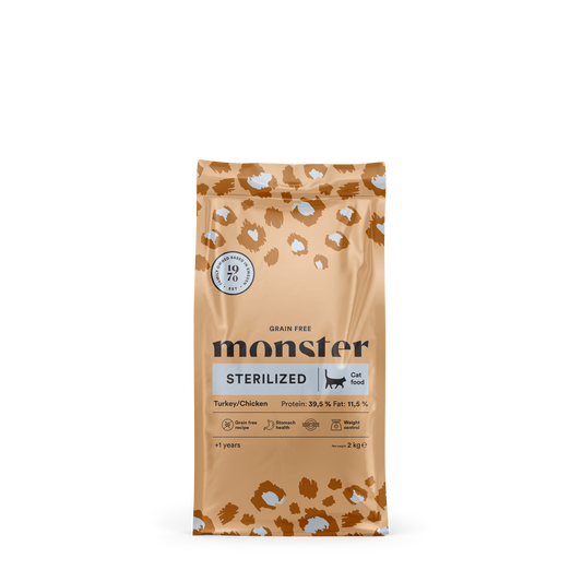 Monster Cat Grain Free Sterilized Turkey/Chicken 2 kg