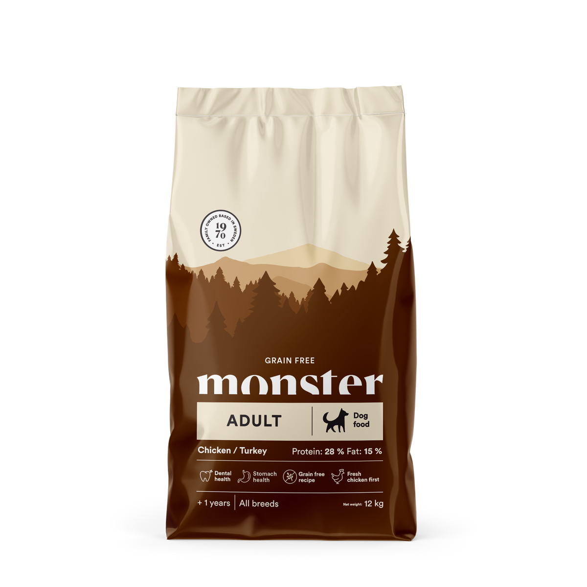 Monster Dog GF Adult Chick/Turkey 12 kg