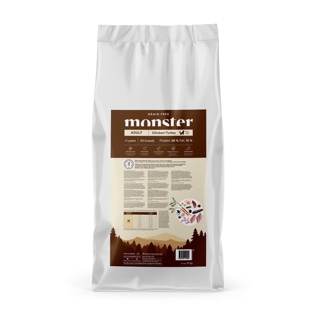 Monster Dog GF Adult Chick/Turkey 17 kg