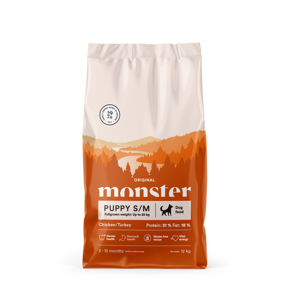 Monster Dog Orig. Puppy S/M Chick/Turkey 12 kg