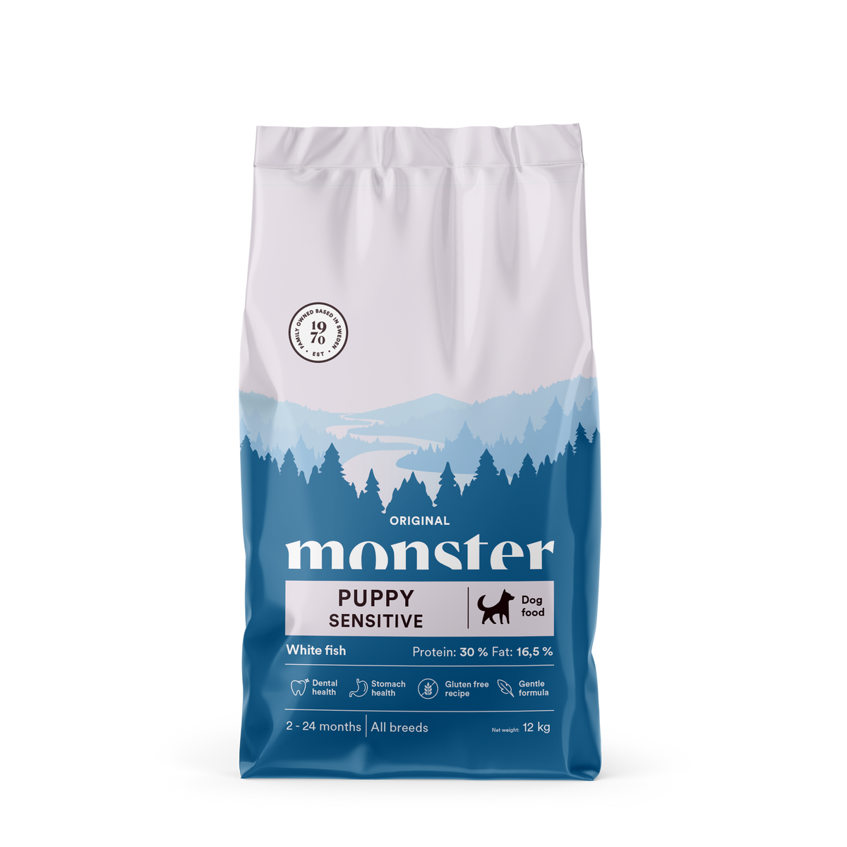 Monster Dog Orig. Puppy Sens. White Fish 12 kg